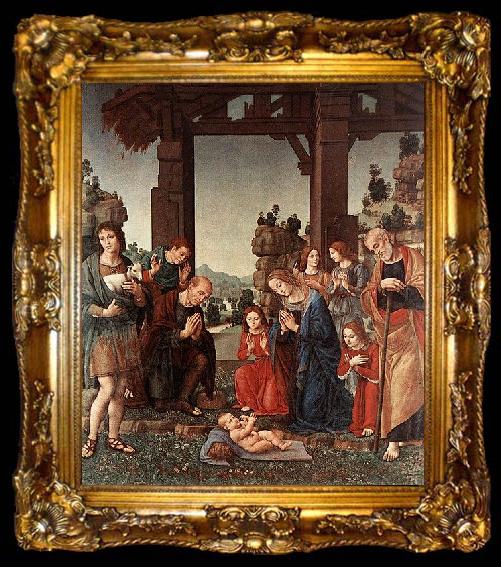 framed  LORENZO DI CREDI The Adoration of the Shepherds, ta009-2